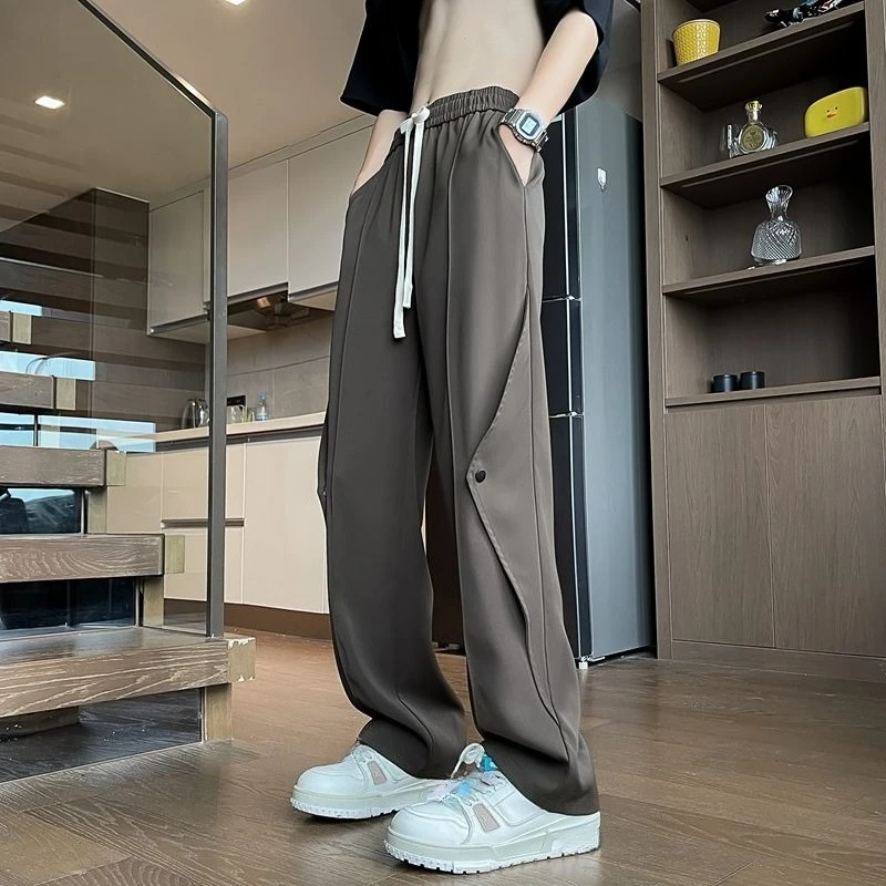 

New in Ice Silk Baggy Thin Men's Casual Straight Pants Summer Low Price Stylish Classic Xxxl Korean Style Long Male Trousers