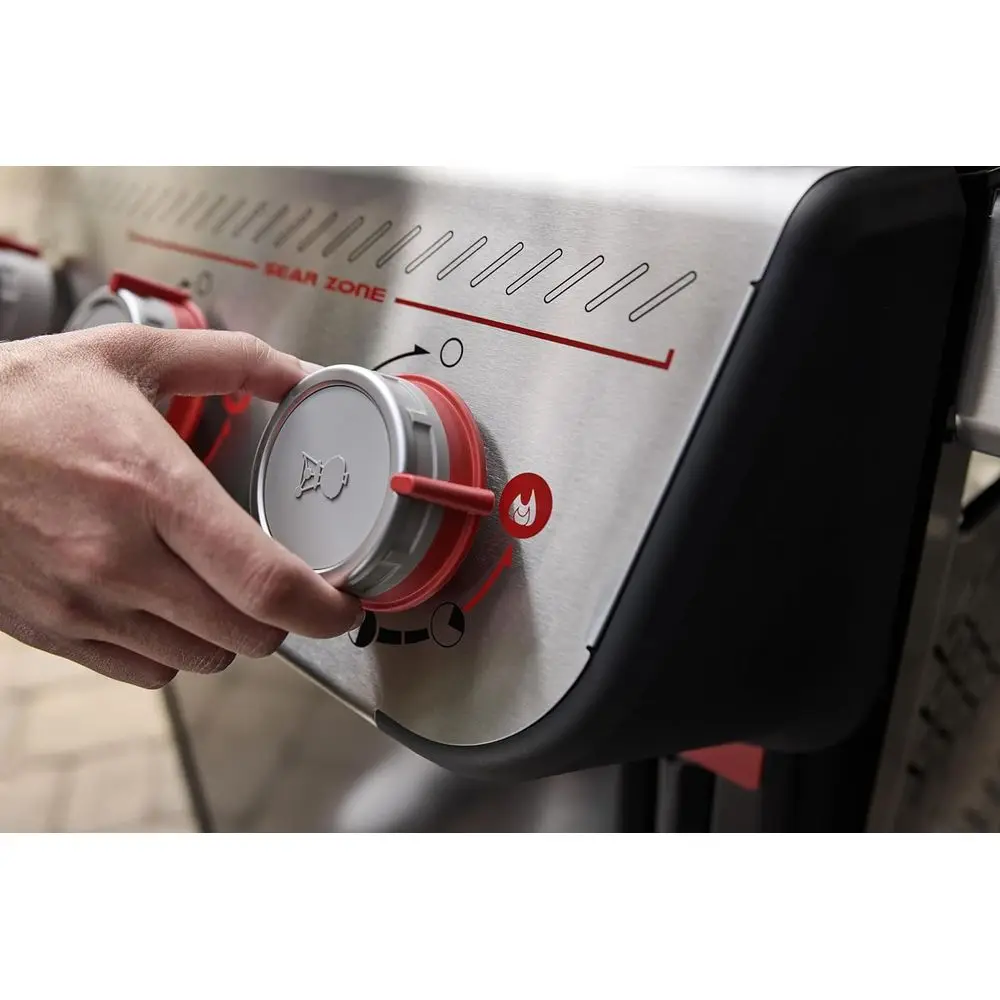 3-Burner Natural Gas Grill for Outdoor Cooking and BBQ, Black