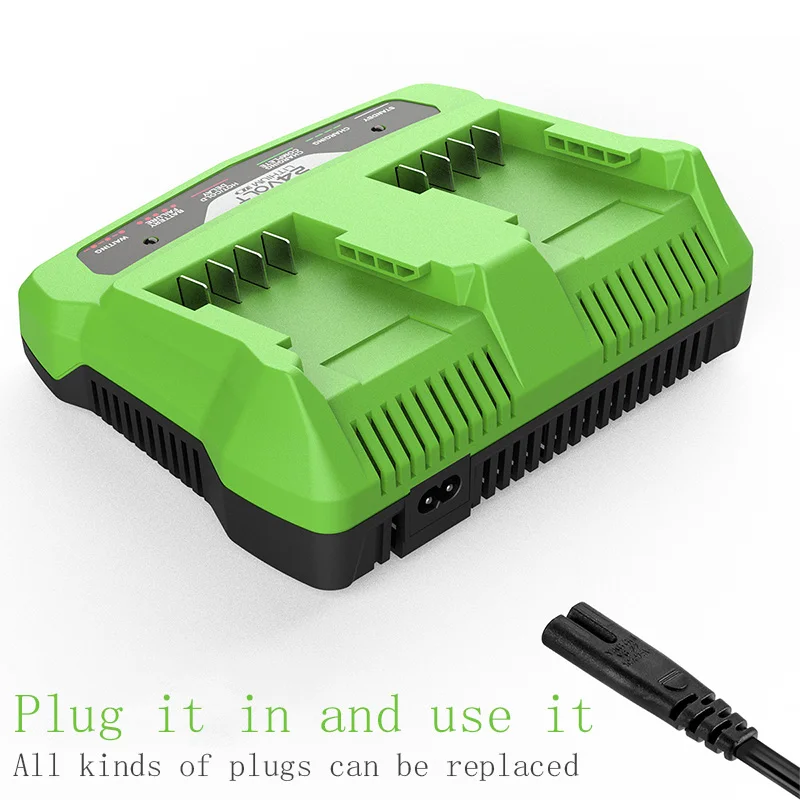 For Greenworks 24V charger High quality New double charging port 1.5A li-ion battery Charger for Greenworks 24V Li-ion battery