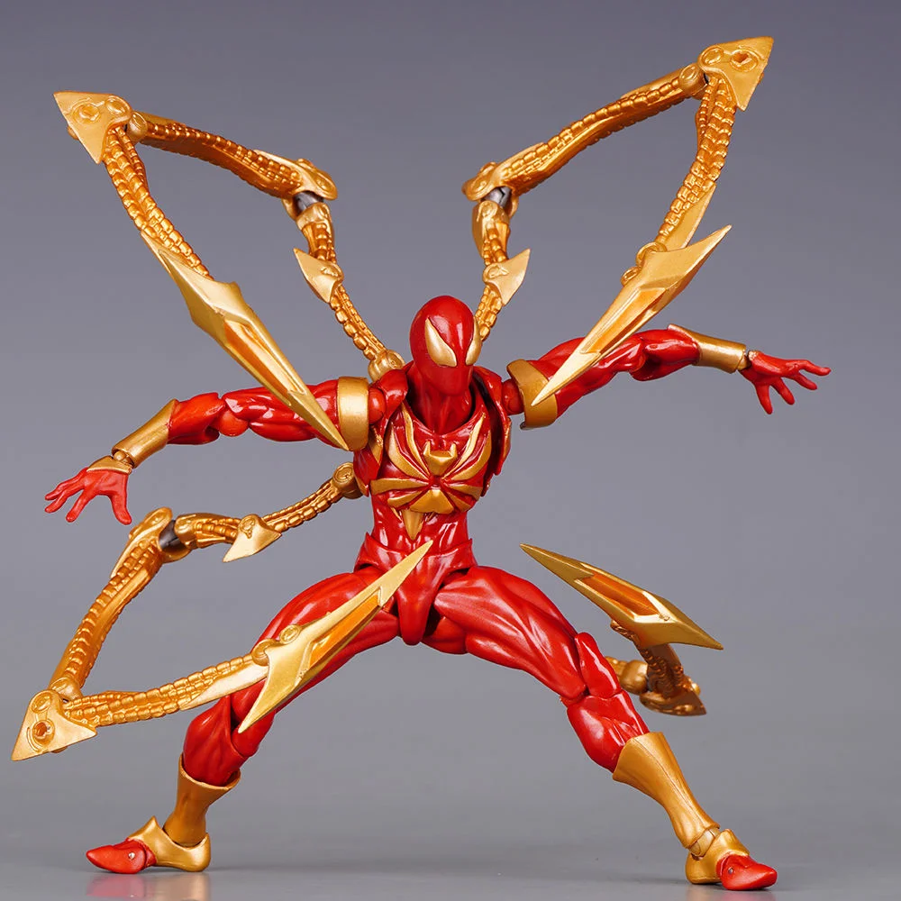 Kaiyodo Iron Spiderman Action Figurine, Incrível Yamaguchi Animação Figura, Modelo PVC, Decoração de Mesa, Coleção Brinquedos, Presente Kids, Novo