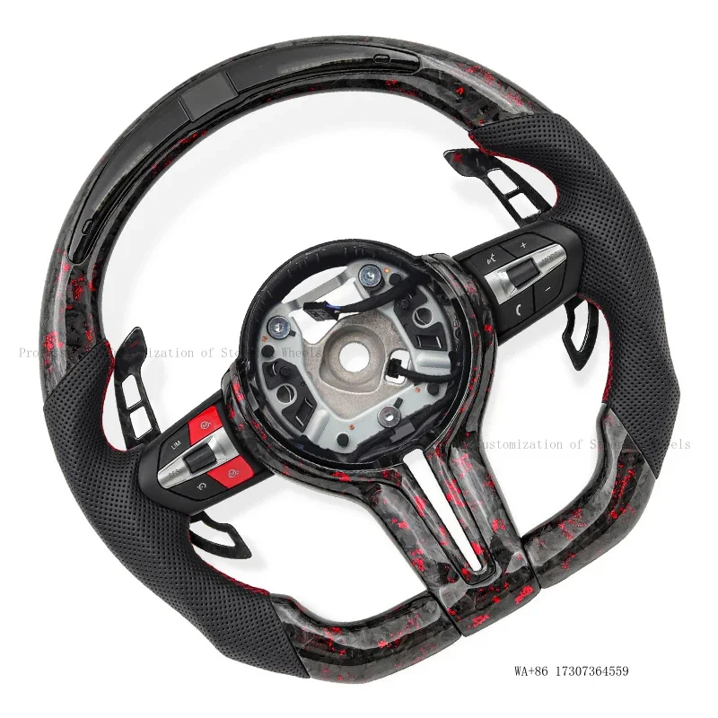for BMW F10 F11 F20 F21 F22 F30 F01 F02 F31 F32 F36 F80 F82 M3 M5 E90 3Series 5Series Custom forged LED leather steering wheels