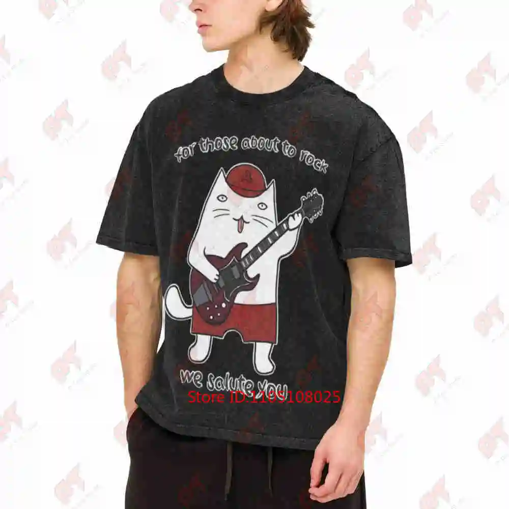 For Those About To Rock Vintage Washed Tee Pure Cotton T-Shirt