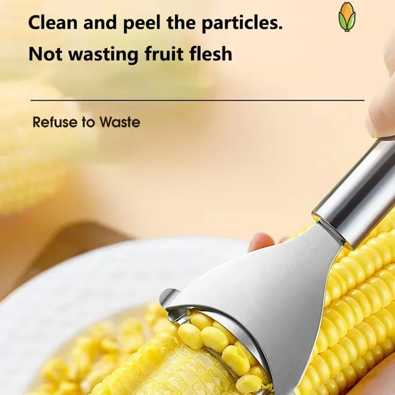 2pcs Stainless Steel Corn Planer Ergonomic Handle Corn Peeler Peel, Separate & Enjoy Fresh Corn with Minimal Effort