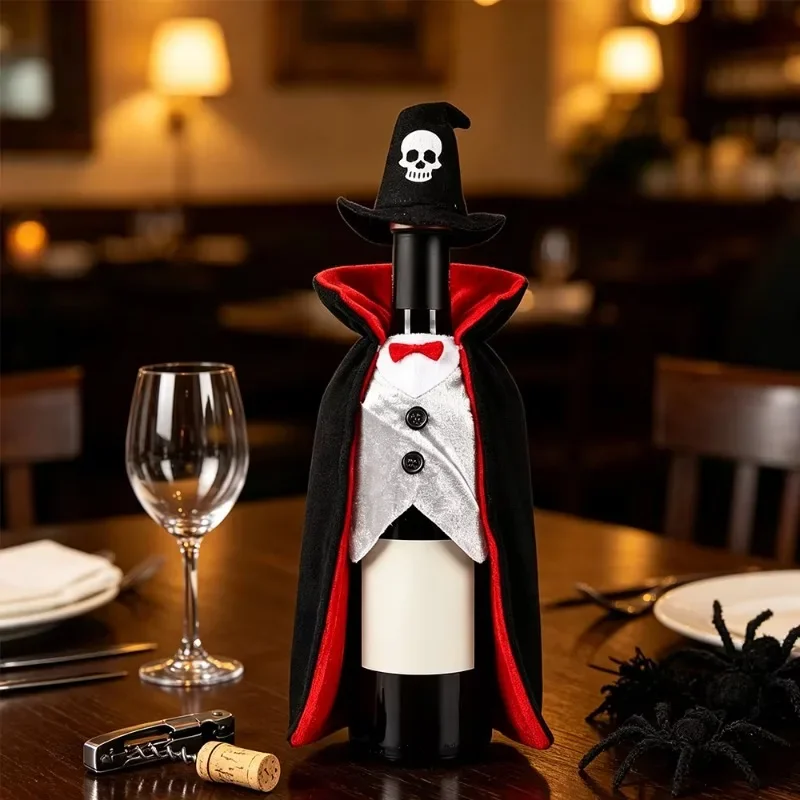 Halloween Wine Bottle Cover Champagne Bottle Protector Holiday Party Tabletop Decor for Dinner Gathering Scene Prop