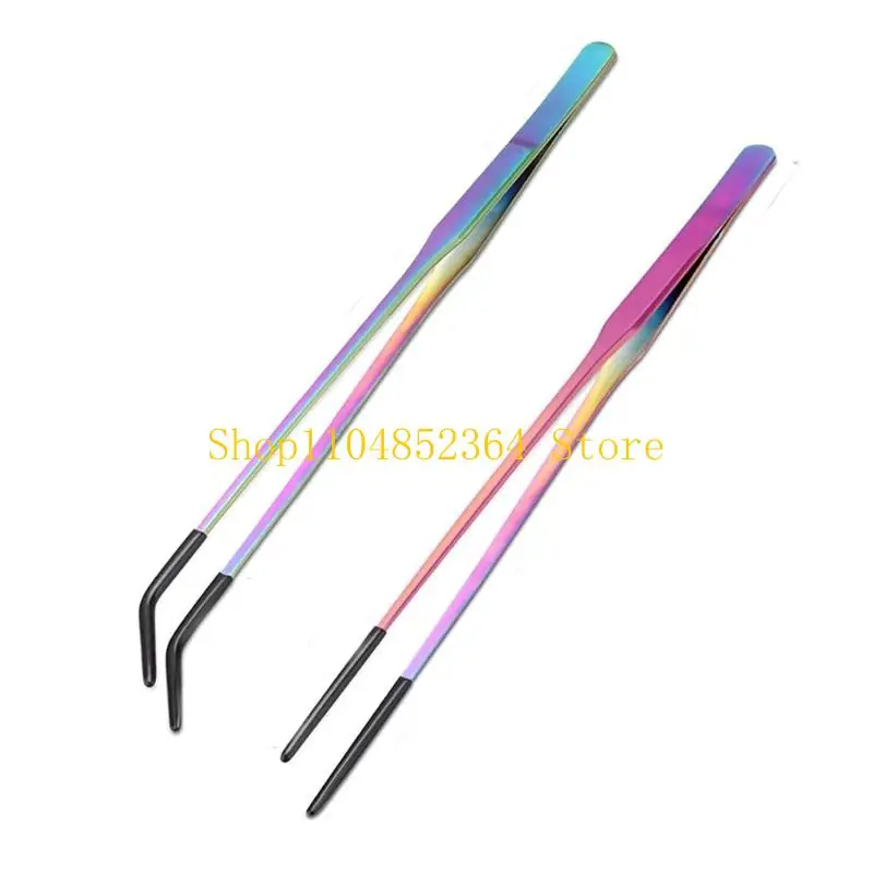 652F 1Set/2piece retsile feeding tongs ตรง & curved tweezers ยาว