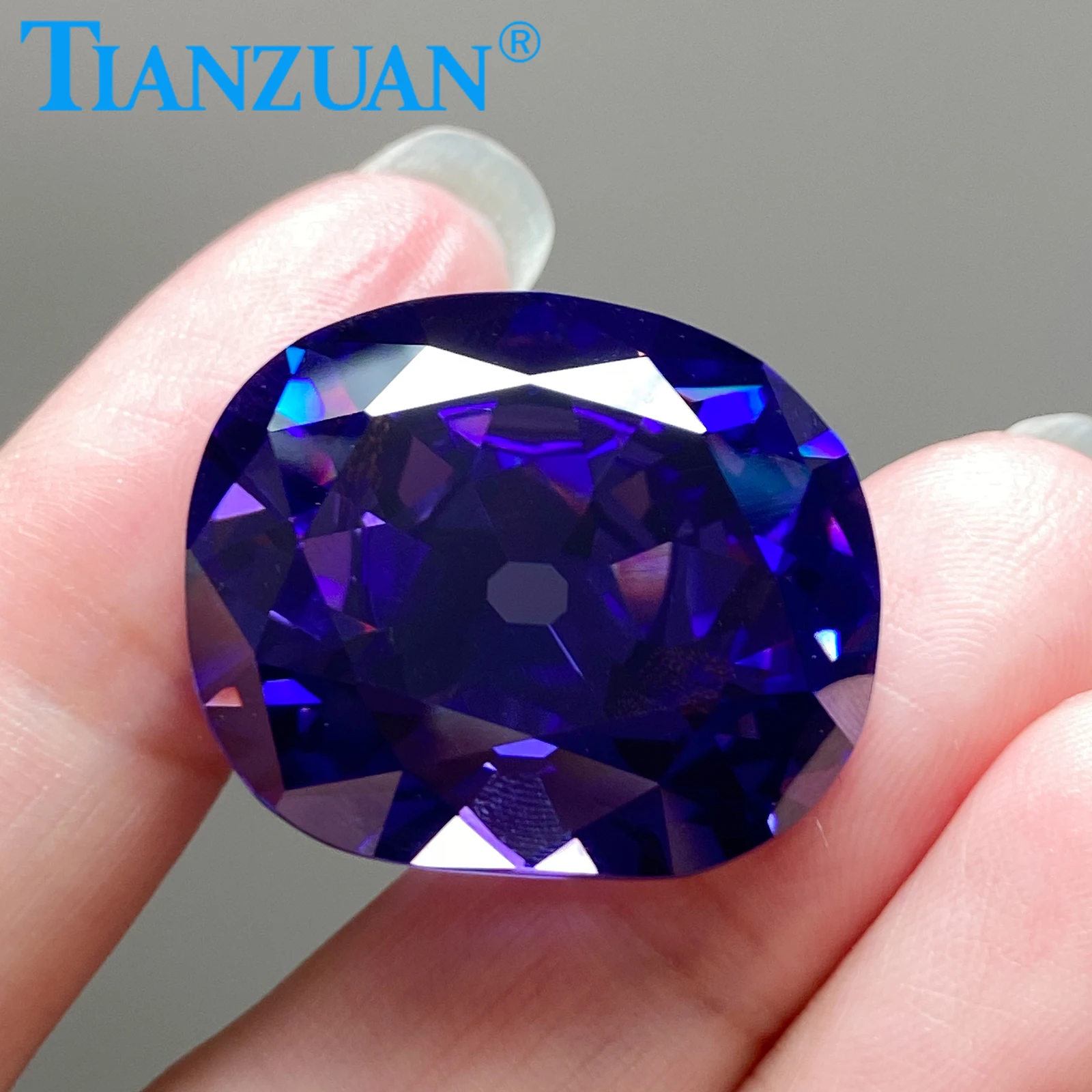 

22x25.5mm Tanzanite Color Blue Color HOPE Dia mond Cubic Zirconia Loose CZ Stone Synthetic Gems Beads For Jewelry Making