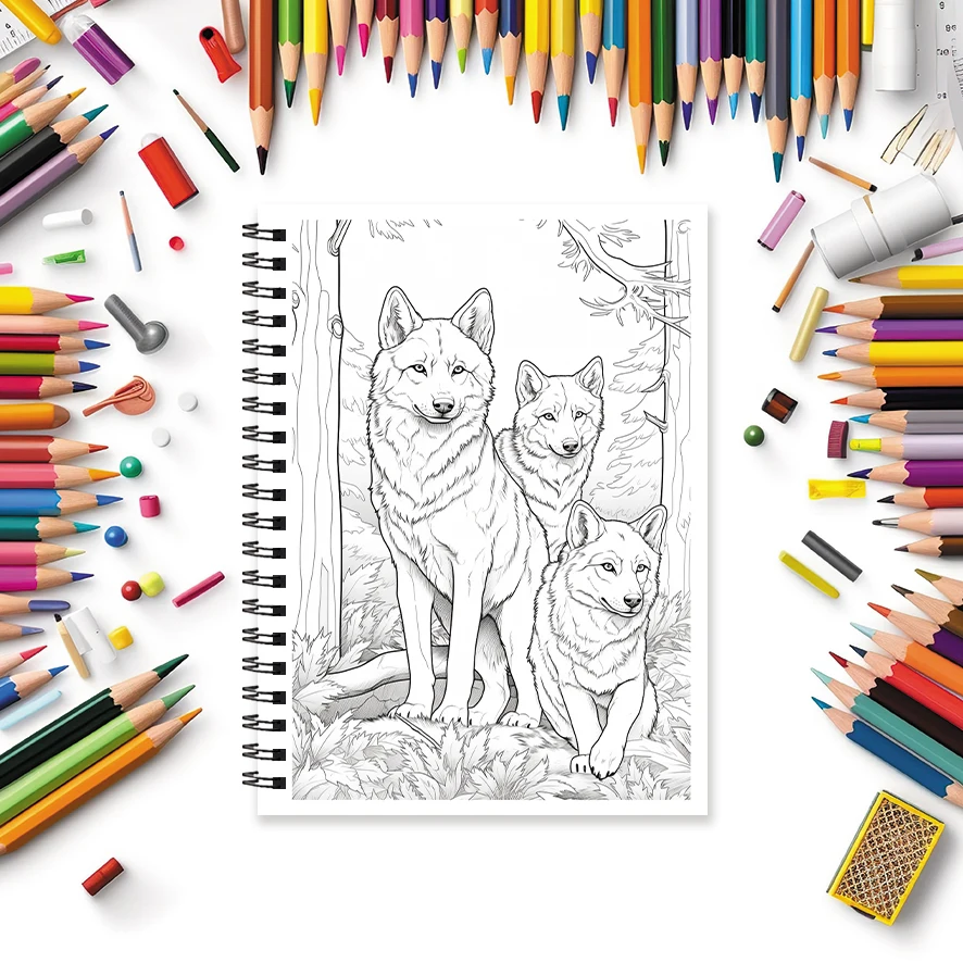 Adult Coloring Book - 8.3x 11.2 Inch 32 Page Canine Coloring Book - Helps Reduce Stress and Ease Emotions