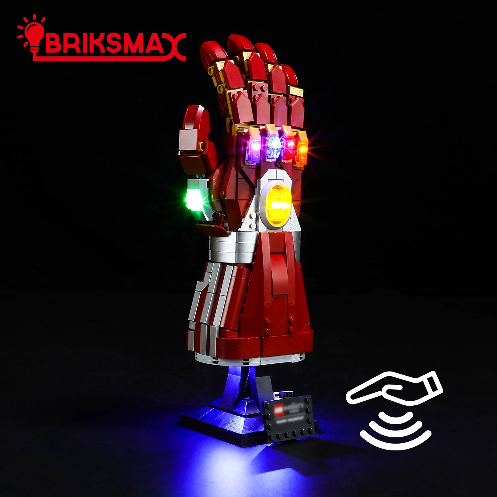 BriksMax LED Light Kit for 76223 Nano Gauntlet Building Blocks Set (NOT Include Model) Toys for Children, Induction Control