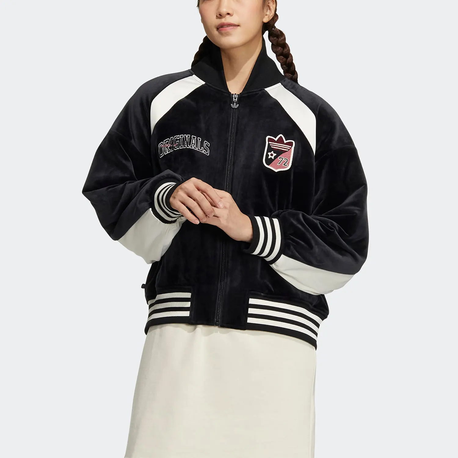 Adidas Authentic New Three Leaves Patchwork Casual Women's Sports Jacket HY4181