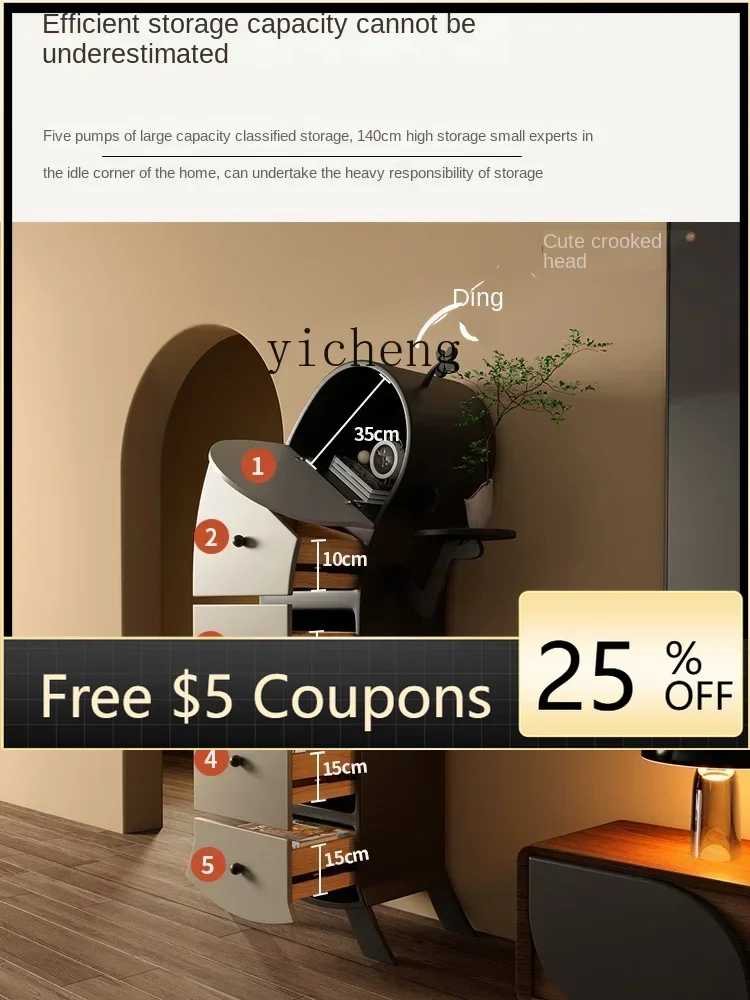 A1 Cute Fork Waist Robot Chest of Drawers Pure Solid Wood Living Room Chest of Drawers TV Storage Wall Cinet