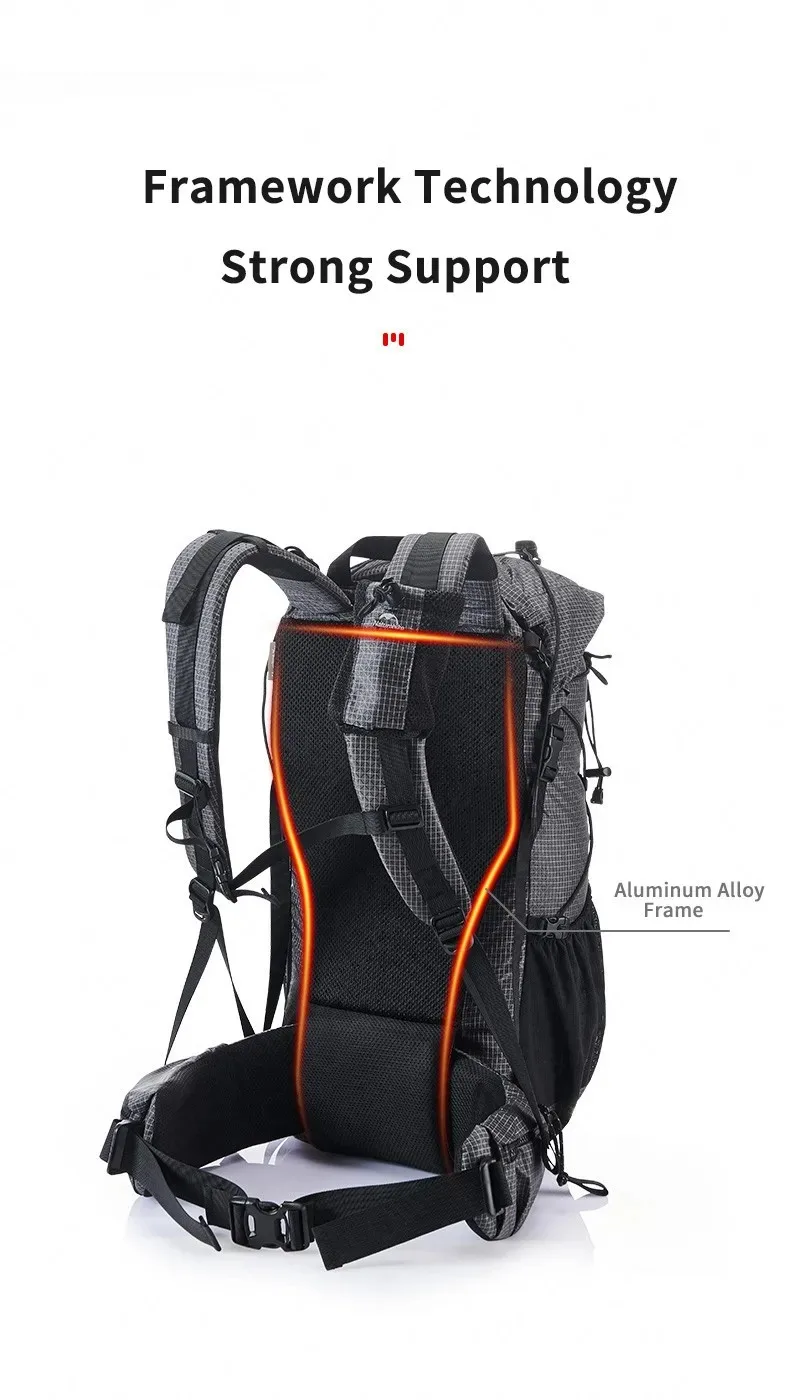 Naturehike 45L Camping Rucksack Große Kapazität Regendicht Reisetasche Ultraleicht Ergonomische Trekking Tasche Outdoor Wandern Rucksack – Detail 3