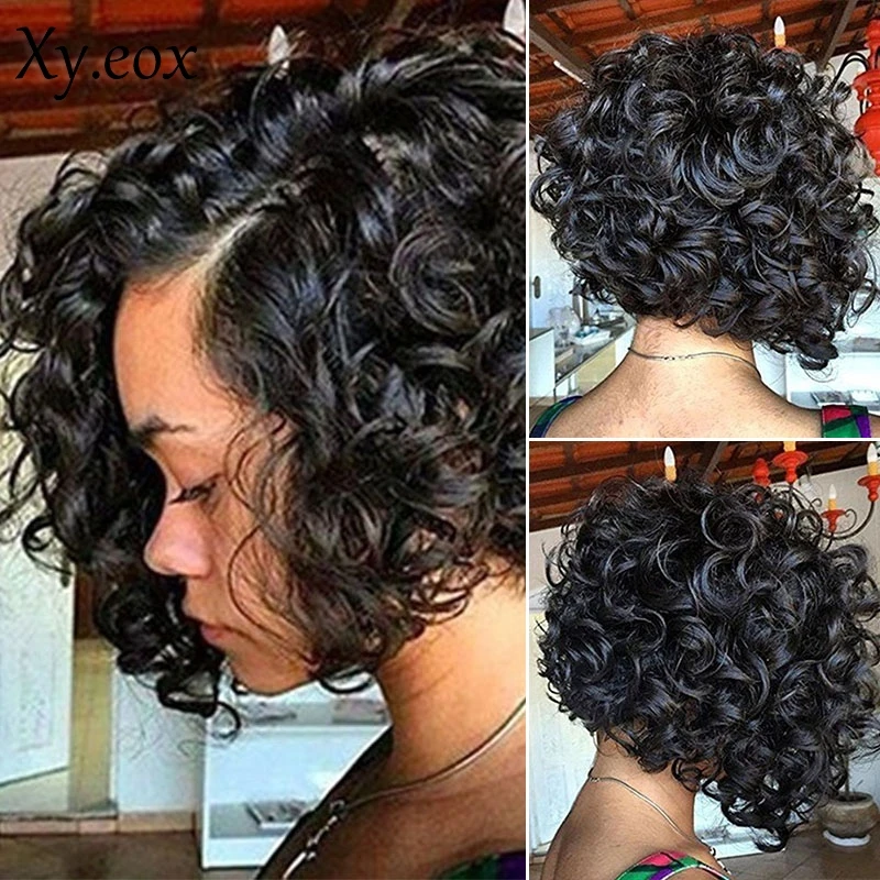 Fashion Synthetic Short Curly Afro African American Wigs for Black Women