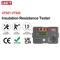 UNI-T Insulation Resistance Tester UT521 UT522 Digital Earth Testers Ommeter Ground Meter Low Voltage Display