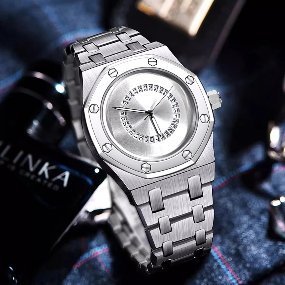 

Новые персонализированные модные мужские кварцевые часы, мужские хардкорные восьмиугольные мужские часы, водонепроницаемые спортивные часы, популярные мужские часы