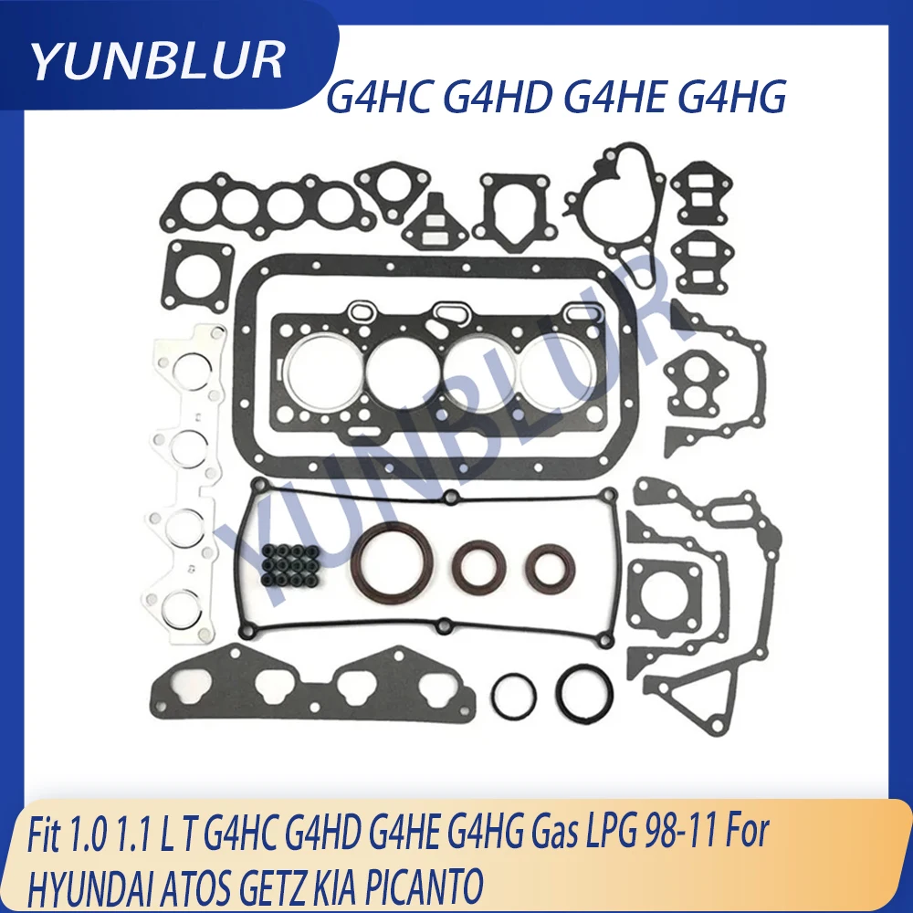 

G4HC G4HD G4HE G4HG Engine Part Cylinder Head Full Gasket Set Fit 1.0 1.1 L T Gas LPG For 98-11 HYUNDAI ATOS GETZ KIA PICANTO
