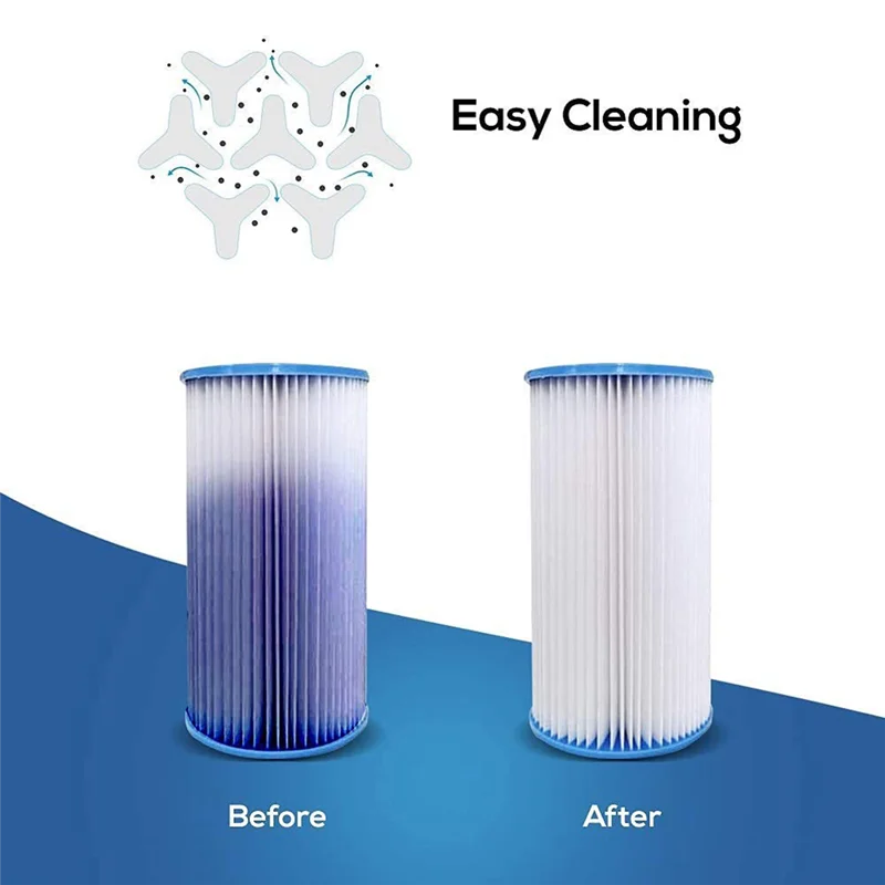 2Pcs 29002E Swimming Pool Type A/C Filter Cartridges Replacement for Intex Filter Pumps Swimming Cleaning Tool