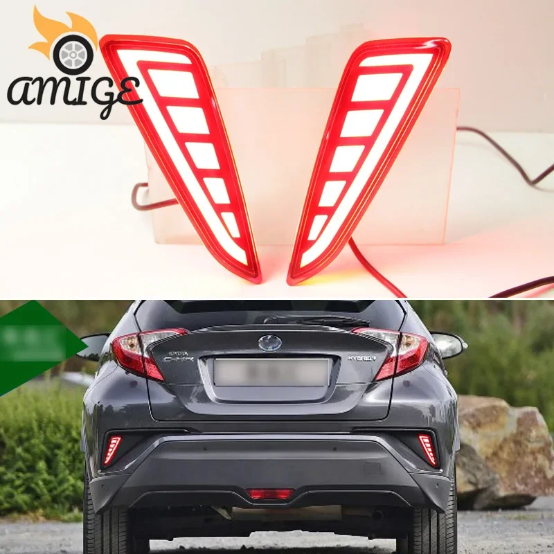 Car LED Taillights  For Toyota C-HR CHR 2016 2017 2018  Backup lamps Brake Light Rear Bumper Decoration Reflector Auto Lamp