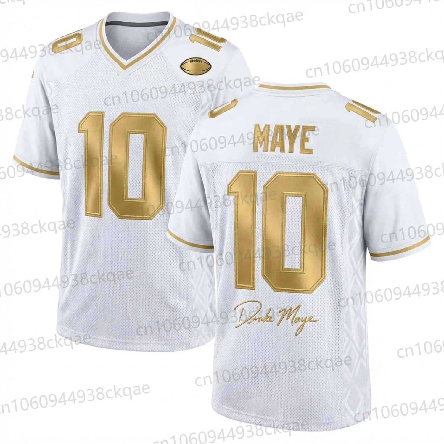 Maye 10 Patriots White Gold Jersey 2026 New Shirt Men American Football Sportswear Top Gift