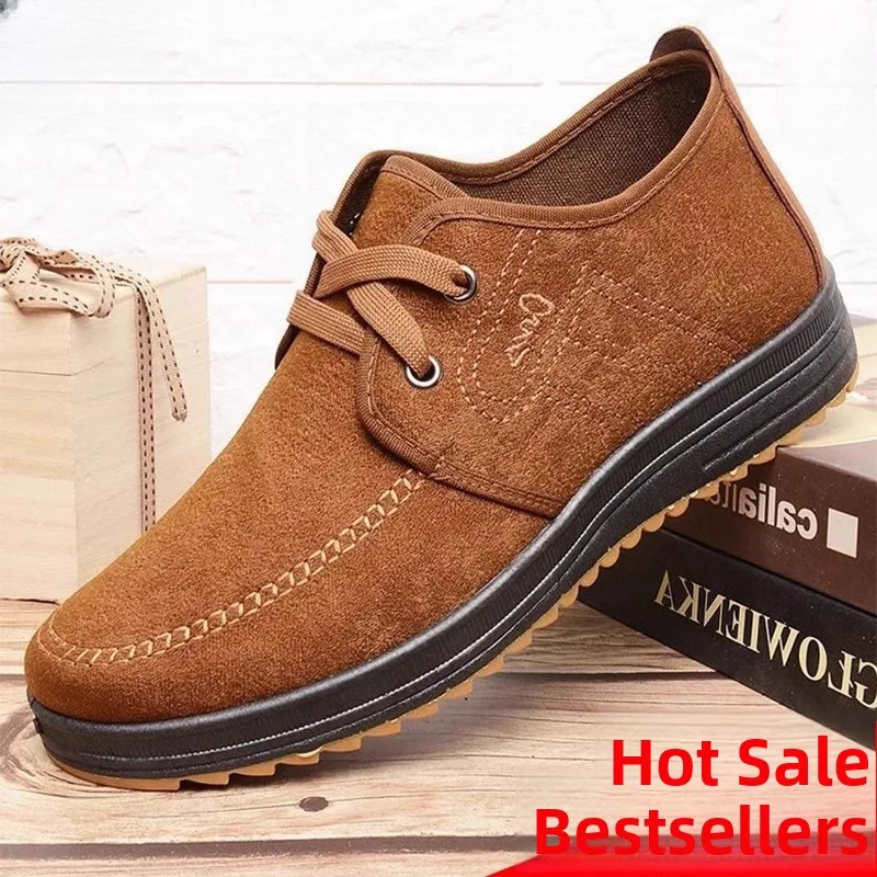 

Весенние мужские рабочие ботинки с защитой от скольжения, повседневные, удобные, с кожаным верхом и стальным носком, для сварщиков и мужчин старшего возраста