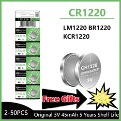 5-50pcs High-Capacity CR1220 LM1220 BR1220 KCR1220 3V Alkaline battery For Toy Watch Car Remote Control Mouse Button Coin Cell