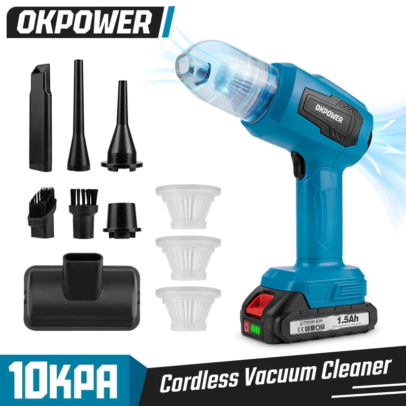 10kPA Wireless Cleaner Handheld Car Vacuum Cleaner Rechargeable Multi-function Dust Collect Machine for Makita 18v Battery Tool