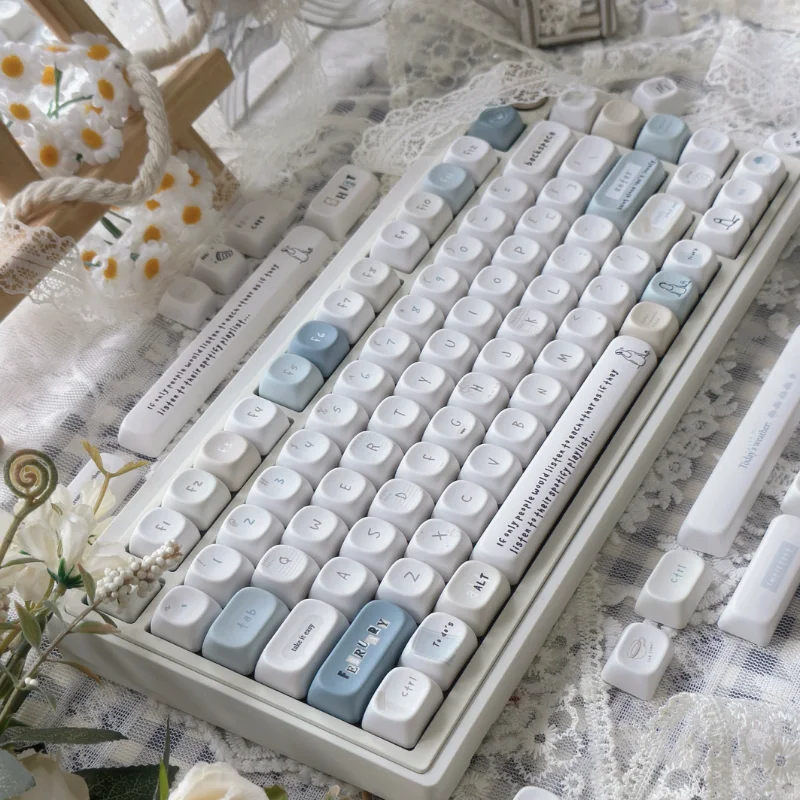 

Колпачок для клавиш Monologue Cherry Moa Milky White Ins, стильный колпачок для справочника, 138 клавиш, простой белый стиль, раскладка Алисы, раскладка Iso, колпачок для ключей