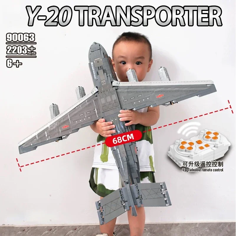 

Military Series Y-20 Large Transporter Building Block Fighter Model Bricks WW2 Soldier's Weapon Toys For Boy Birthday Gift MOC