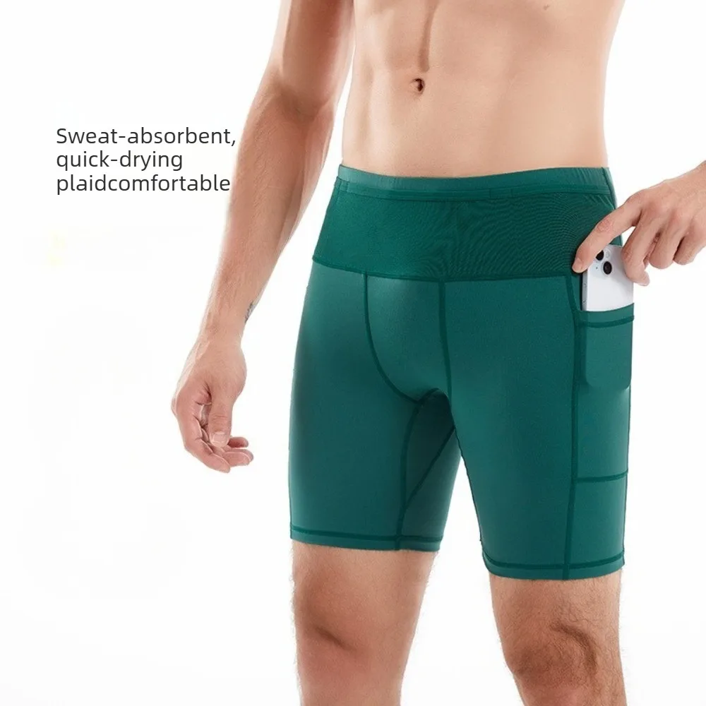 

Мужские компрессионные шорты для тренировок с карманами — быстросохнущие спортивные шорты для марафона, бега, езды на велосипеде и тренажерного зала