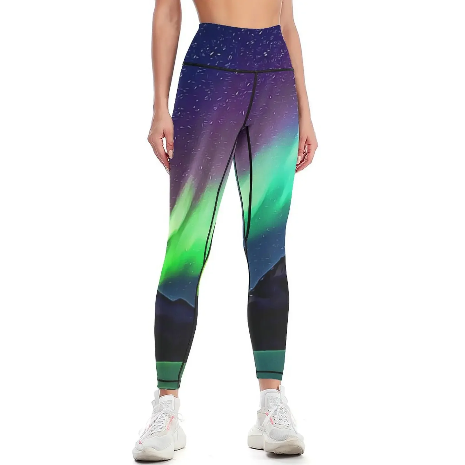 

A Spectacle Of Polar Lights | Oil Painting Leggings sport set gym top harem pants Womens Leggings
