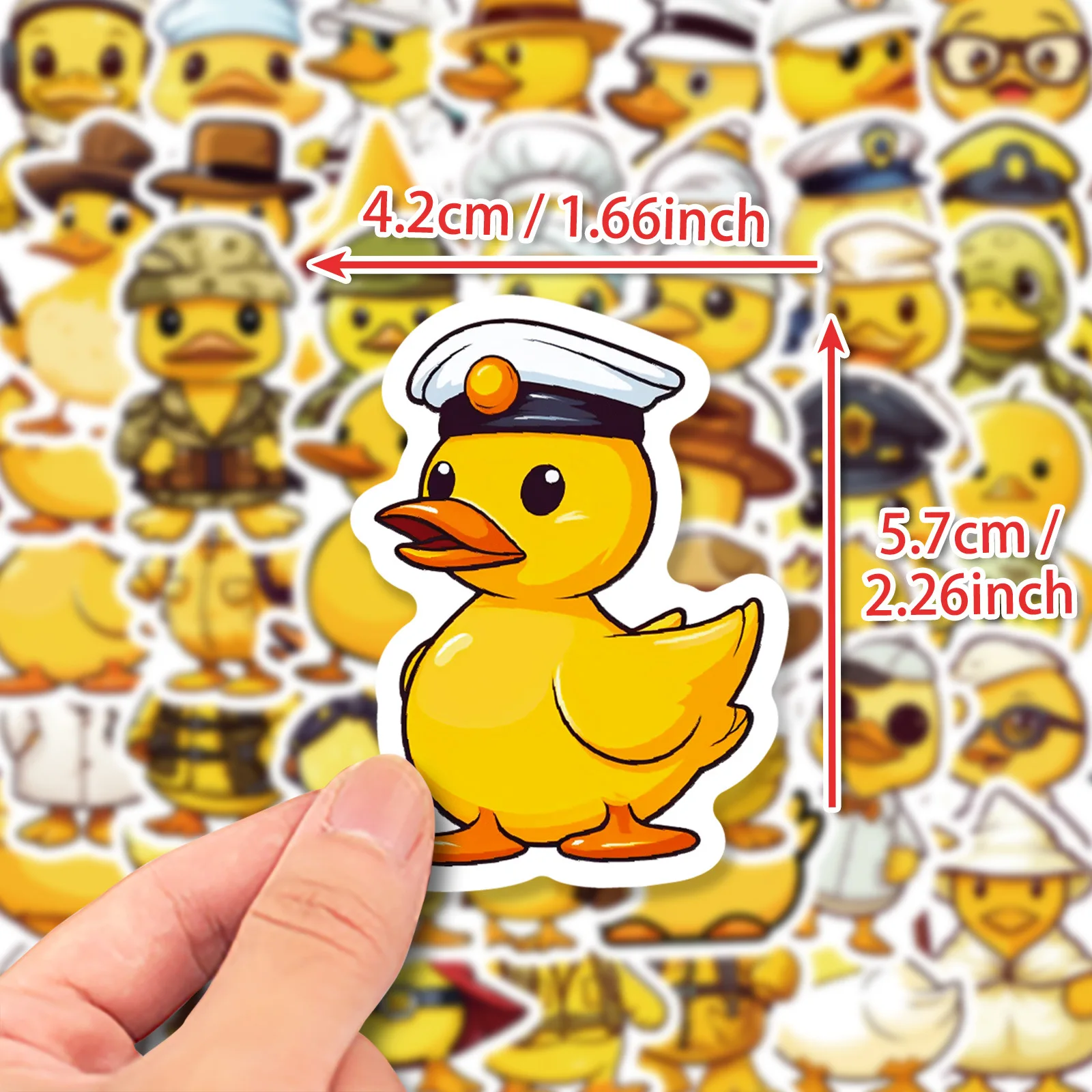 50pcs Duck Stickers,Cute Yellow Duck for Water Bottles phone