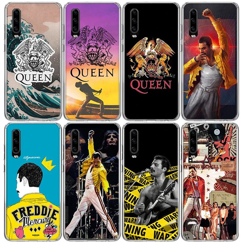 Rock Funky Freddie Mercury Queen Phone Case For Huawei P40 P30 P20 P10 Lite Mate 10 20 Pro Y5 Y6 Y7 Y9S P Smart Silicone Shell P