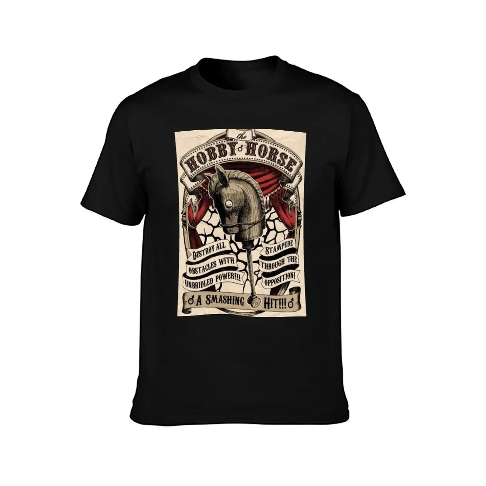 Alice Madness Returns's Hobby Horse T-Shirt Simple Solid Color Crew Neck Tee T-Shirt