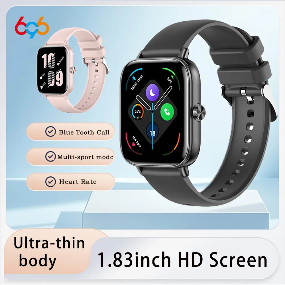 

1.83 " Ultra-Thin Body Sport Fitness Smart Watch Heart Rate Sleep Health Watches Blue Tooth Call Information Reminder Smartwatch