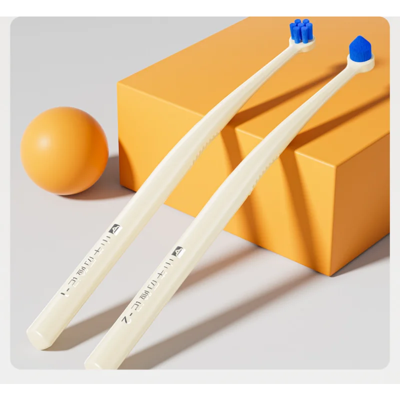 2Pcs Pet Mini Head German Antibacterial Bristle Toothbrush Two Step Oral Care for Cats Dogs Dual Pack Soft Flexible Angle Brush