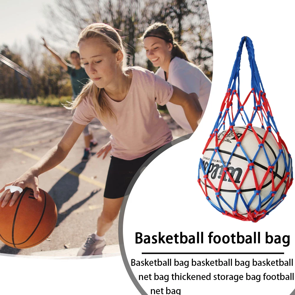 Nylon Basketball Carry Bag Sports Mesh Equipment Football Net Bag for Carrying Basketball Volleyball Soccer Football Accessories