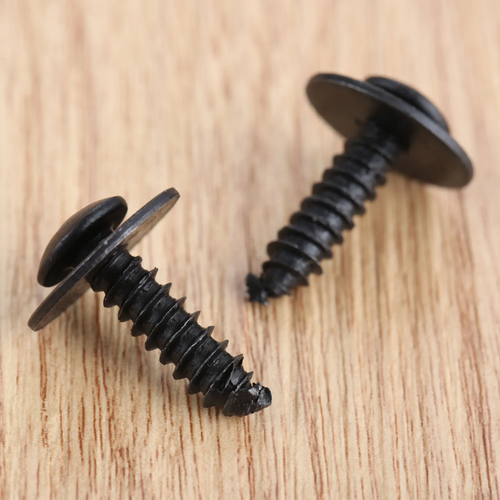 20Pcs Black Plastic Fixed Auto Car Body Fender Screws Retainer Clips M6 Metal Rivet Fastener Cross Self Tapping Phillips Screws