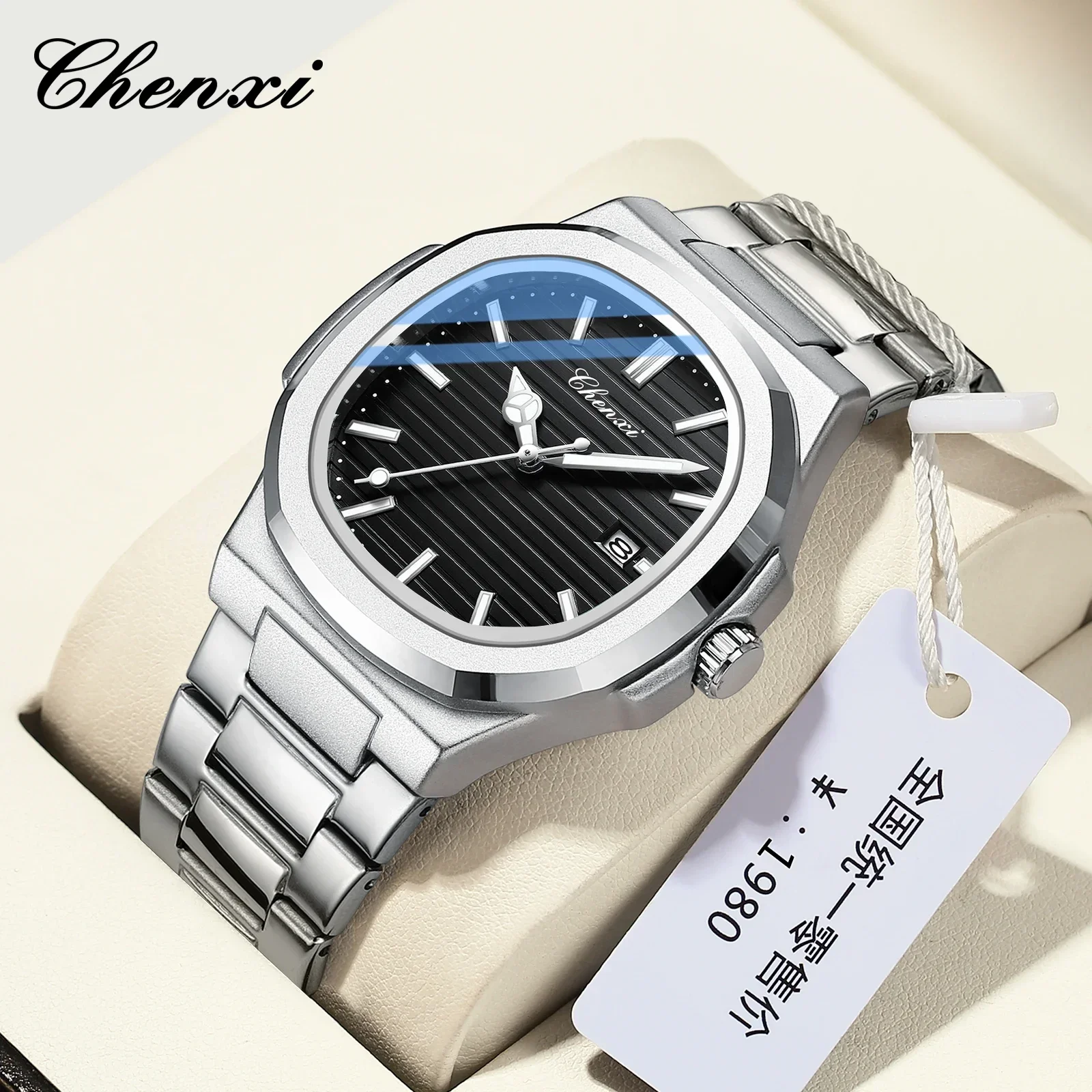 CHENghts-Montre-bracelet de luxe en acier inoxydable pour homme, quartz, étanche, Shoous, Reloj Zones