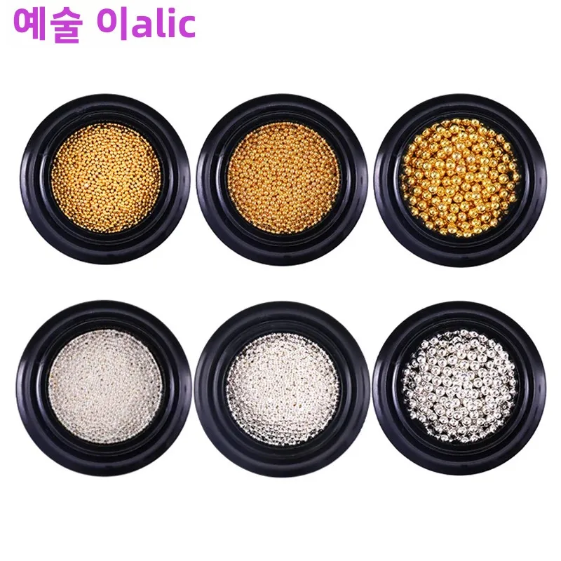 Mini Steel Ball Nail Art Gold Silver Micro Beads 3D Caviar Decoration Manicure 0.8mm 1mm 2mm for DIY Craft Jewelry Making