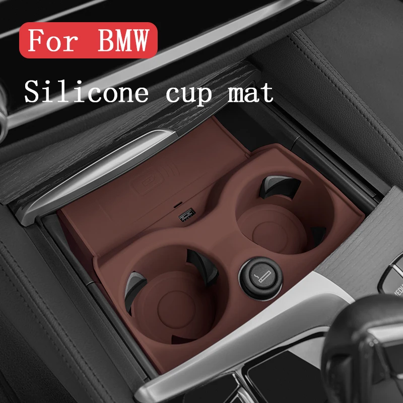 

Car Central Control Wireless Charging Silicone Pad For BMW 3 4 5 Series X3 X4 G01 G02 G20 G22 G30 Water Cup Holder Non-Slip Mat