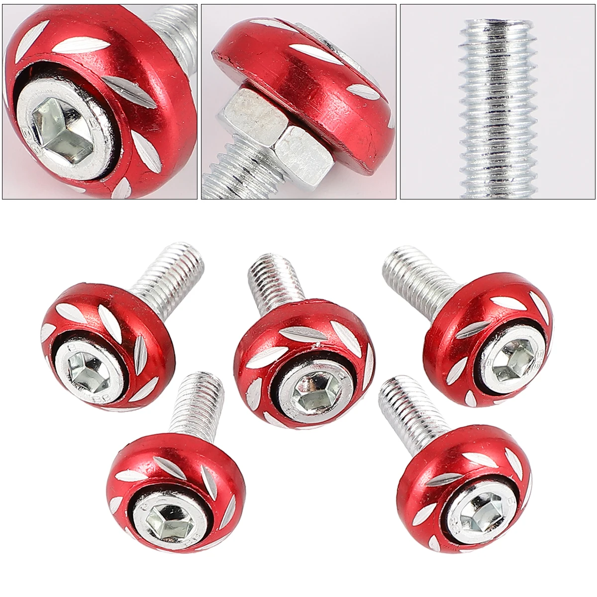 

20 Pcs License Plate Screws Aluminum Alloy Durable Safe Firm Motorcycle Electrocar Bike Automotive Exterior Accessories
