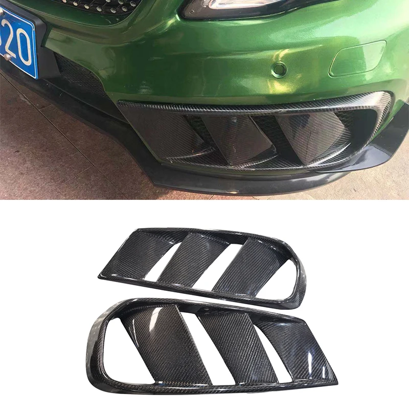 Carbon Fiber Front Bumper Air Vent Cover Fog lamp Mesh Grill Frame for Benz GLA Class X156 GLA 200 GLA260 GLA45 2014-2016 FRP