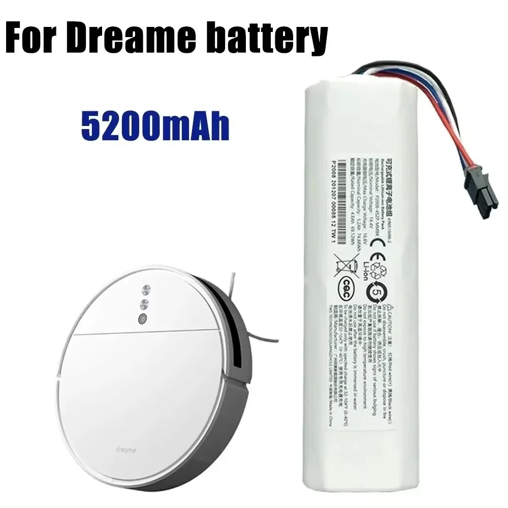 P2008-4S2P 14.4V 6500mAh for Dreame D10s L10s D9 Pro W10 Pro Robot Vacuum Battery