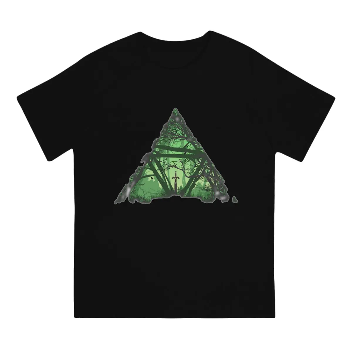 Forest Triforce Men TShirt Z-Zelda Crewneck Tops Fabric T Shirt Funny High Quality Birthday Gifts