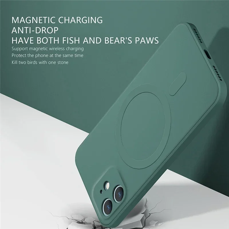 Original Liquid Silicone Case for iPhone 15 14 13 12 Mini 11 Pro Max X XR XS Plus For Magsafe Magnetic Wireless Charge Cover