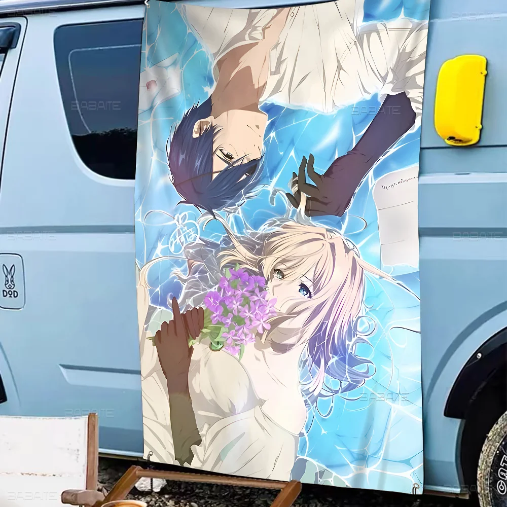 Popular Japan Anime Violet Evergarden Printed Large Flag Art Science Fiction Room Home Decor Decor Banner