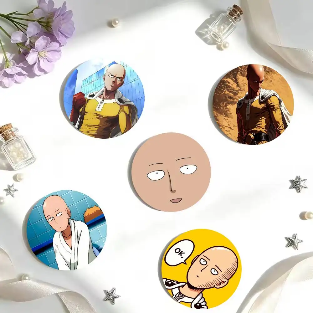 Anime O-One P-Punch Man 25 32 44 58 75mm Round Badges Brooches Lapel Pins Fashion Accessory Holiday Present Gift