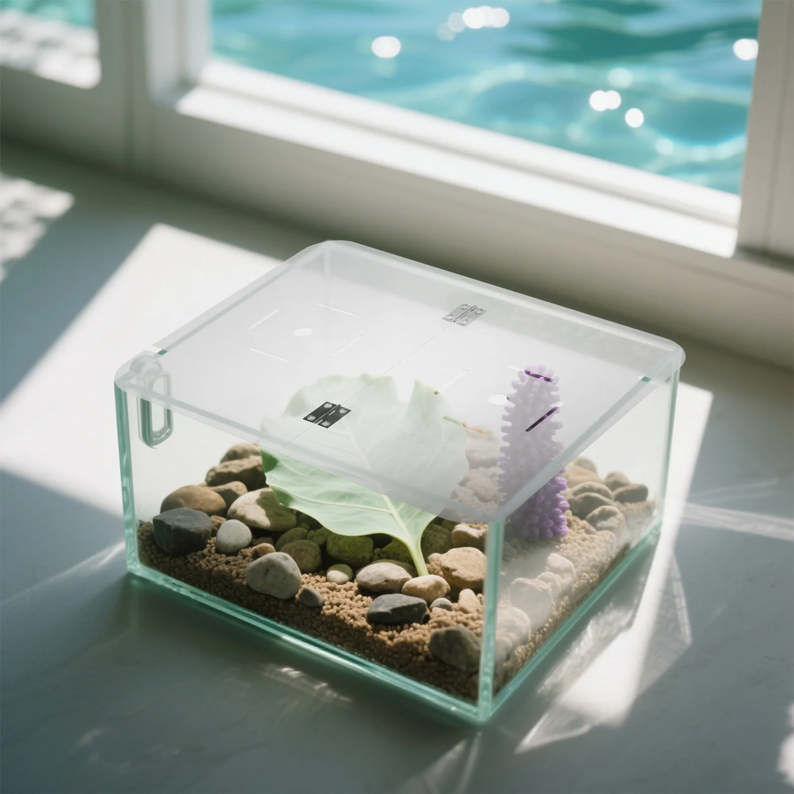 

Breeding Nest Cover Acrylic Hanging Nest Cave Lid for Fish Tank Fish Hatching Box Accessory Pet Nesting Box Protective Cover