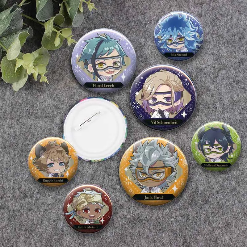 Cute Game Twisted Wonderland Chibi Enamel Pin Idia Shroud Floyd Leech Cartoon Brooch for Bag Otaku Enthusiasts Collectible Gifts