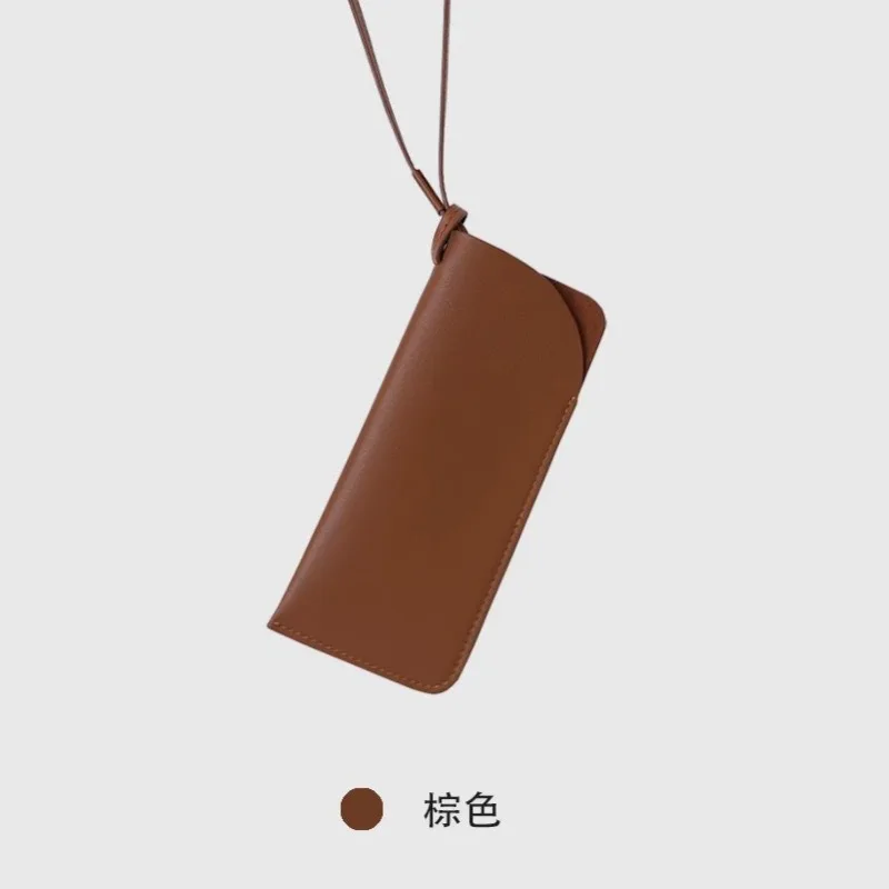 Borsa per occhiali con cordino giapponese e coreano Borsa per occhiali da sole semplice in tinta unita Borsa per appendere al collo Accessori per