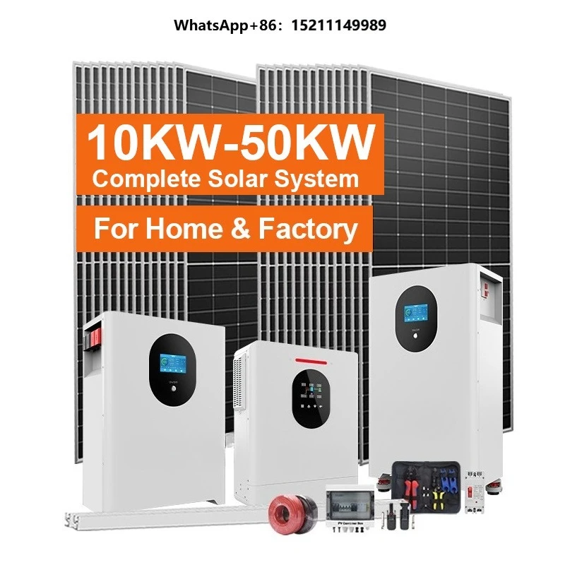 Complete Solar Energy System Solution 5kW 8kW 10kW 12kW 15kW Hybrid Power System with Solar Panels and Lithium Battery